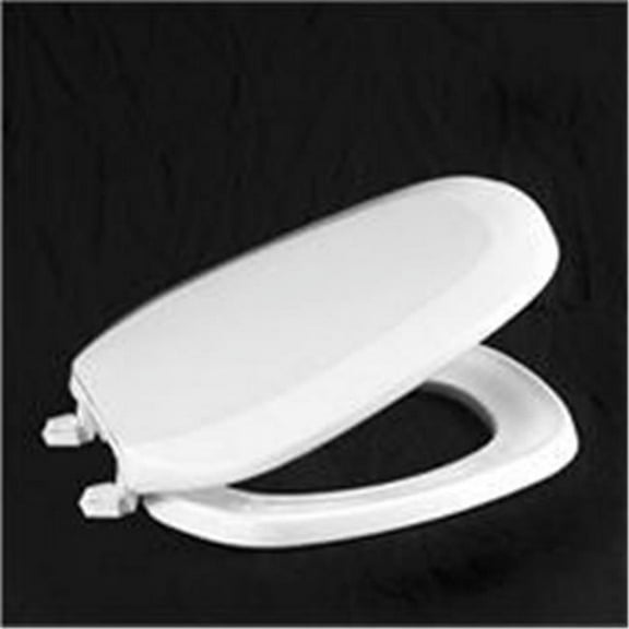 White Emblem Style Plastic Toilet seat Round
