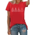 thumbnail image 4 of Christmas Tree Shirt for Women Merry Christmas Printed T-Shirts Short Sleeve Holiday Tee Xmas Gift Tops, 4 of 6