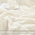 thumbnail image 2 of Exclusivo Mezcla Waffle Textured Soft Fleece Blanket, King Size Bed Blanket, Cozy Warm and Lightweight (White, 90"x104"), 2 of 6