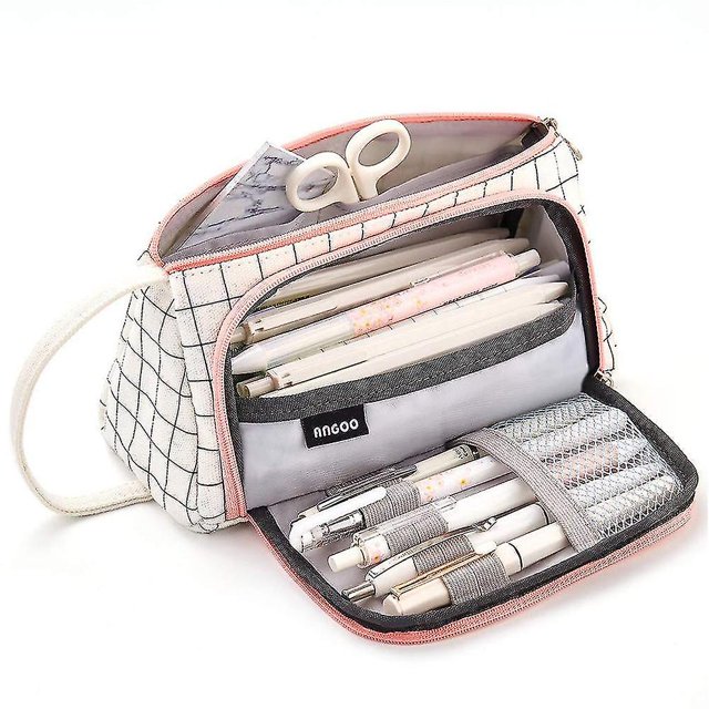 Big Capacity Pencil Case Pouch Holder Bag Large Storage Stationery Organizer zhangyuxiang LED