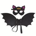 thumbnail image 1 of Kit de máscara de alas de murciélago para fiesta de Halloween para niños (juego negro, niño pequeño), 1 of 9