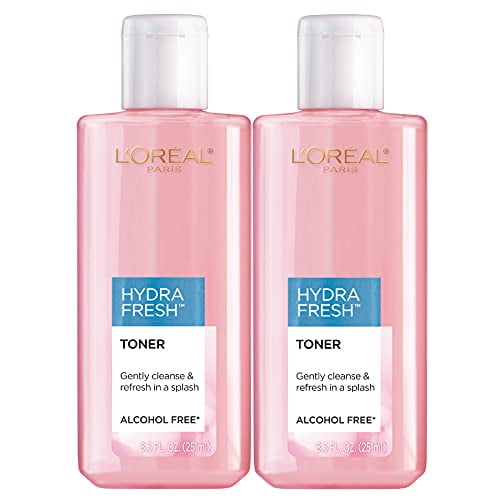 2 pack L'Oreal Paris HydraFresh Toner, 8.5oz Each Alcohol-Free Toner with Pro-Vitamin B5 for a Smoother, Brighter Complexion