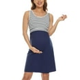 thumbnail image 2 of GXFC Women Maternity Breastfeeding Summer Dress Casual Sleeveless Mini Tank Dress Casual High Waist A-line Dress for Pregnancy Nursing 2XL, 2 of 6