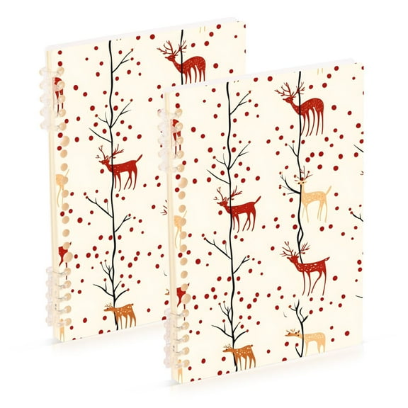 joogoo Spiral Journal Notebook Christmas Reindeer College Ruled Notebooks 8.3" x 5.7" 2 PCs