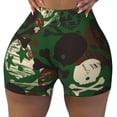 thumbnail image 2 of Haiem Camouflage Skull No Front Seam Biker Shorts for Women Yoga Workout Gym Bike Shorts with Tummy Control Moisture-Wicking-Medium, 2 of 9
