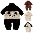 thumbnail image 4 of Gpaecead Boys Girls Romper Fall Winter Infant Toddler Long Sleeve Plush Romper Jumpsuit Brown, 4 of 4