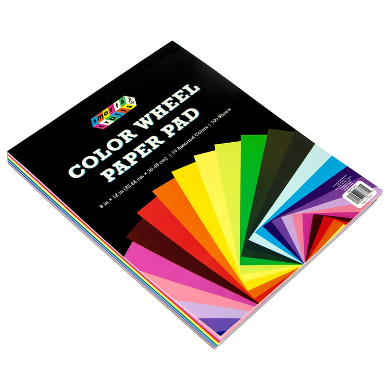 Smarts & Crafts Rainbow Color-Wheel Craft Paper Pad, 16 Different