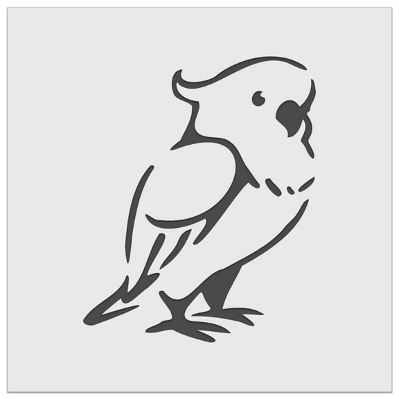 Standing Cockatoo Parrot Bird DIY Cookie Wall Craft Stencil - 5.5 Inch