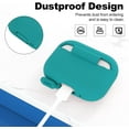 thumbnail image 4 of AirPods Pro 2nd Generation Case Cover, Protective Silicone Skin Accessories with Keychain for Women Men for Apple AirPods Pro Gen 2(2022), Front LED Visible-Teal, 4 of 5