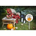 thumbnail image 3 of Fall Decor Sign Happy Pumpkin Spice Season 9.2 x 9.2 Inch Round Metal Yard Sign With Stake Fall Garden Decor Thanksgiving Outdoor Decor Strong Aluminum Weatherproof Easy to Install, 3 of 4