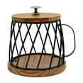 thumbnail image 2 of CoudarTitie Coffee Capsule Holder, Metal and Wood Basket for Use in Coffee Shop, Kitchen and Black, 2 of 9