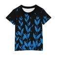 thumbnail image 6 of Frwgonr Girls Lightweight T-shirts Short Sleeve T Shirts Kids Summer Tops Crewneck Basic Graphic Tees 3T-14, Blue, 6 of 6
