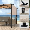 thumbnail image 5 of GAZEBETER 10'x10' Outdoor Flat Top Pergola,Retractable Metal Pergola with Sun Shade Canopy for Patio,Backyard,Garden,Barbecue,Party,Beige, 5 of 9