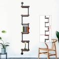 thumbnail image 2 of FETCOI Floating Shelves,Wall Mount Natural 75 inch Floating Shelves Pipe Shelves Wood 6 Tiers Ladder Bookshelf for Living Room Store Books Photo Frames Flower Pots Ornaments, 2 of 8