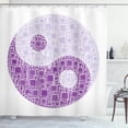 thumbnail image 1 of Ambesonne Yin Yang Shower Curtain, Graphic Yin Yang Tile, 69"Wx84"L, Violet and Pale Mauve, 1 of 3