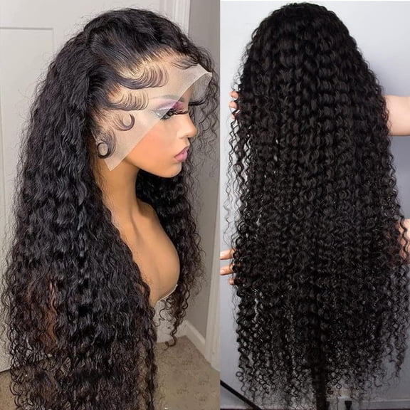 13x6 Lace Front Kinky Curly Wig 100% Human Hair Lace Frontal Wigs Transparent 13*6 Lace Frontal Human Hair Wigs for Women 200% Density