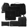 thumbnail image 4 of Bolsa de almacenamiento de viaje de 7 Uds., tela de iones catiónicos, maleta organizadora de embalaje de equipaje multifuncional (negro), 4 of 8