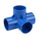 thumbnail image 1 of Conector de tubo de codo de 4 vías, grado de muebles, accesorios de esquina en forma de T de 1-1/4 pulgadas, color azul, 1 of 2