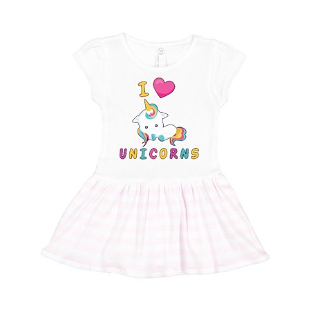 

Inktastic I love unicorns Gift Toddler Girl Dress