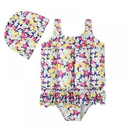 

Baby Toddler Girls Boys Float Suit One Piece Rashguard Swimsuit Rashguard Buoyancy Swimsuit with Cap Floatation Swimsuits for Kids