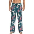 thumbnail image 2 of Kdxio Lilies Flowers Print Men's Sleep Pajama Pant Lounge Pants with Pockets, 2 of 8