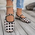 thumbnail image 7 of Fnooota Women's Flat Shoes, Party Square Toe Non-slip Mesh Lightweight Daily Shoes Beige Size 7.5, 7 of 7