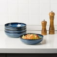 thumbnail image 4 of 30oz Pasta bowls set - 8" serving bowls - salad bowl set of 4 - Large ceramic Dinner bowls - Microwave safe Perfect for Housewarming, Thanksgiving, Christmas-Royal Blue, 4 of 12