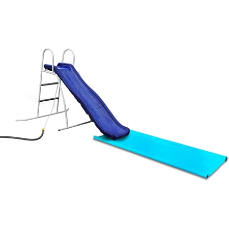 Water Wave Slide Plus for Kids Ages 3-8, 6 Foot - Freestanding Outdoor Waterslide w/Built-in Adjustable Sprinkler & Ground Tarp, Wet or Dry Summer Backyard Fun