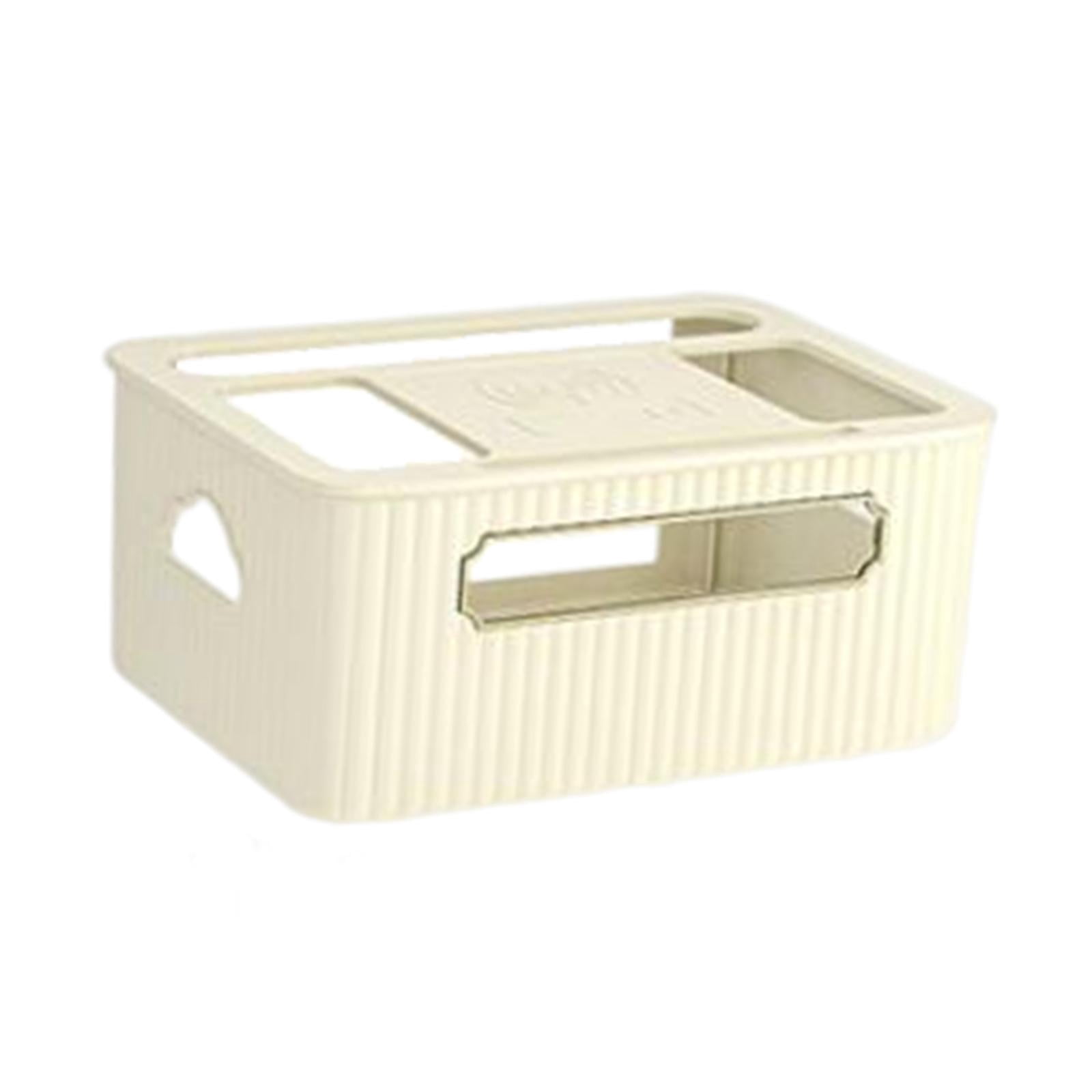 Fiocias Router Storage Box Cable Management Box Space Saving Wire Cable Storage Case for White Thicken