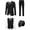 Black, variant on Men's 5 Piece Slim Tuxedos Prom Suit Male Groom Wedding Suit Tux Shawl Lapel One Button Jacket Vest Pants Shirt Set