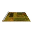 thumbnail image 2 of Ahgly Company Machine Washable Indoor Rectangle Patchwork Yellow Transitional Area Rugs, 2' x 5', 2 of 4