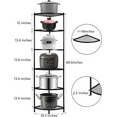 thumbnail image 2 of Petoto 6-Tier Kitchen Corner Shelf, 65" Tall Carbon Steel Pot Rack Pan Organizer, Corner Shelf Stand for Living Room, Home, 2 of 12