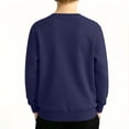 thumbnail image 5 of Lumtrix Girls Long Sleeve Sweatshirts Cute Crewneck Oversized Pullover Casual Solid Color Tops Navy 170, 5 of 8