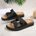 thumbnail image 6 of Dakaela Womens Two Buckles Sandals Arch Support Summer Beach Walking Slip on Slides Comfortable Cork Footbed Slippers Size 6.5, 6 of 8