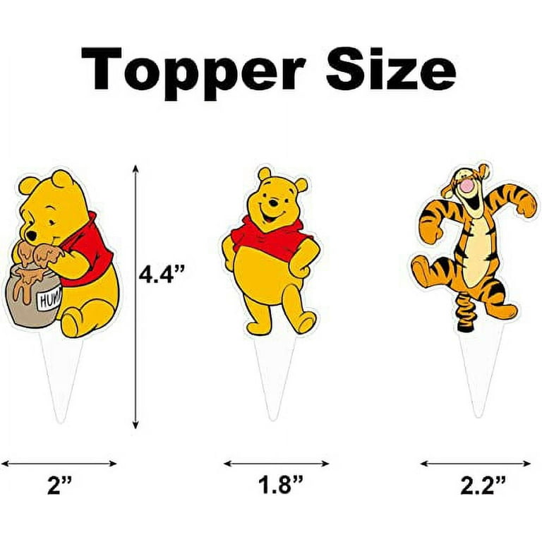 ZEADERS ZEADER Winnie The Pooh Cupcake Toppers for Birthday Party  Decoration Supplies Decorï¼ˆ48PCSï¼‰