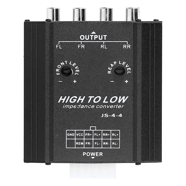 Audio Converter, Vehicle Amplifier Converter High To Low 4 Channel Anti Interference 12V High Fidelity for Car
