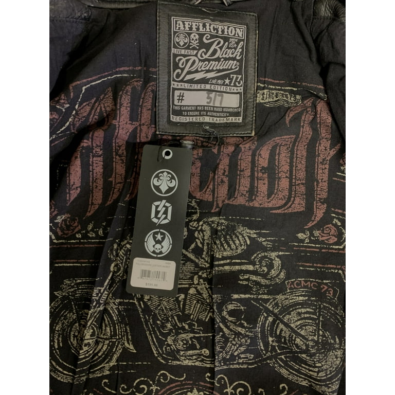 Affliction black premium store limited edition leather jacket