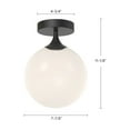 thumbnail image 4 of Alora Lighting FM505108MBOP Nouveau 8" Wide Semi-Flush Globe Ceiling Fixture - Black, 4 of 7
