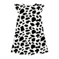 thumbnail image 5 of Girls Casual Ruffled Sleeve Cow Print A-Line Dresses Halloween Cow Cosplay Halloween Girl Outfit Size 3-10 Years, 5 of 5