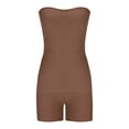 thumbnail image 4 of Xuyuer Women's Solid Strapless Top and Shorts Set - Matching Outfit, Pants for Women, 4 of 6