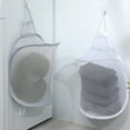 thumbnail image 1 of Bolsa colgante para ropa | Organizador de almacenamiento transpirable de malla para lavandería, armario, baño, dormitorio, viaje, camping | Nylon | Gran capacidad | Gris/Blanco | 15.7x11.8x7 in | 1, 1 of 8