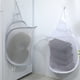 thumbnail image 1 of Bolsa colgante para ropa | Organizador de almacenamiento transpirable de malla para lavandería, armario, baño, dormitorio, viaje, camping | Nylon | Gran capacidad | Gris/Blanco | 15.7x11.8x7 in | 1, 1 of 8