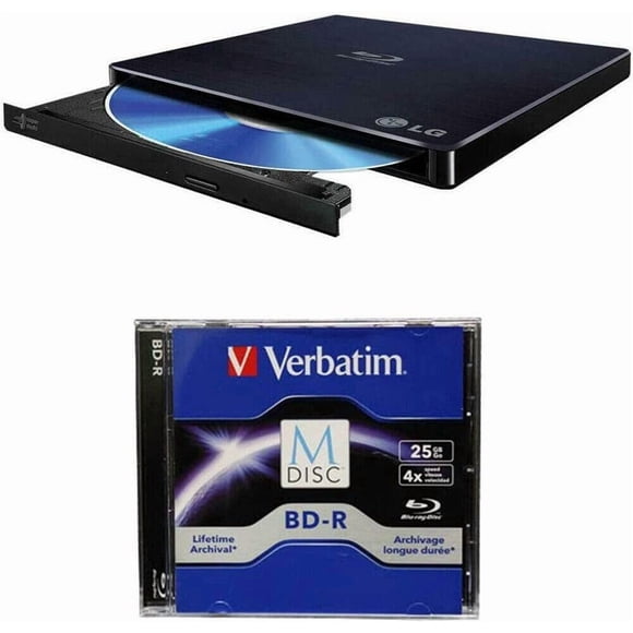 Grabador de Blu-ray LG 6X WP50NB40 ultradelgado portátil negro
