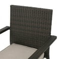thumbnail image 2 of Noble House San Pico Wicker Patio Dining Arm Chair in Brown (Set of 4), 2 of 10