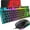 Black, variant on Gaming Keyboard and Mouse Combo, 88Keys Compact Rainbow Backlit Mechanical Touch Keyboard, RGB Backlit 6400 DPI Lightweight Gaming Mouse with Honeycomb Case for Windows PC Gamers (Black)