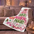 thumbnail image 6 of Cheerful Mahjong Game Night Christmas, Festive Holiday Scene, Warm Flannel Blanket for Living Room and Reading Nook, Art Lovers Christmas Gift, Festive Home Decor, 6 of 9