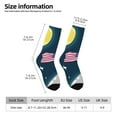 thumbnail image 2 of Daiia Astronaut With USA Flag Print Crew Socks – Soft Breathable Long Socks for Men & Women, Moisture-Wicking & Comfortable Daily Wear Socks, One-Size Fits Most (US 5-11), 2 of 6