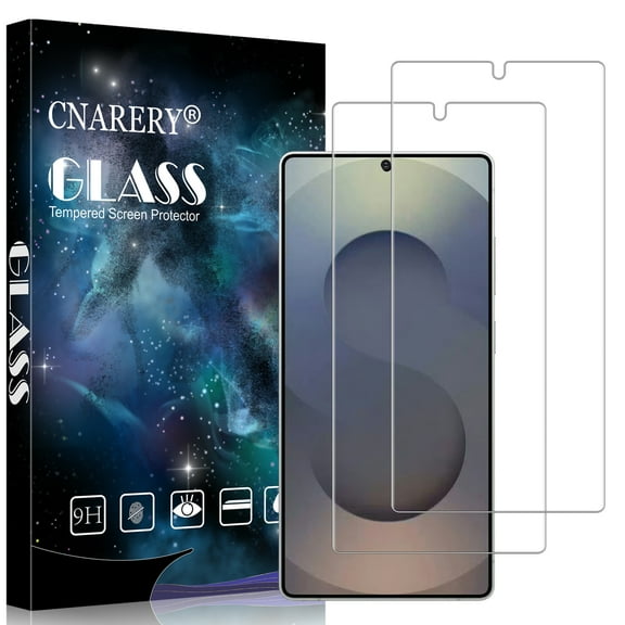 [2 Pack] Cnarery Samsung Galaxy S25 Ultra Screen Protector, 9H Tempered Glass Film, Fingerprint Unlock, Bubble Free, Scratch Resistant, Full Coverage