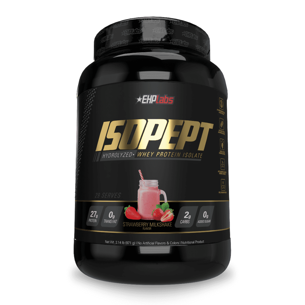 EHPlabs IsoPept Hydrolyzed Whey Protein Powder - 27g of Whey Protein Isolate & Hydrolysate, 27 Serves (Strawberry Milkshake)