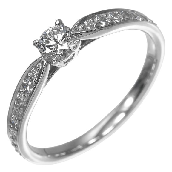 Pre-Owned Tiffany & Co. Harmony Solitaire Ring, Size 7.5, 0.20ct Diamond, I/IF/3EX, Pt950...